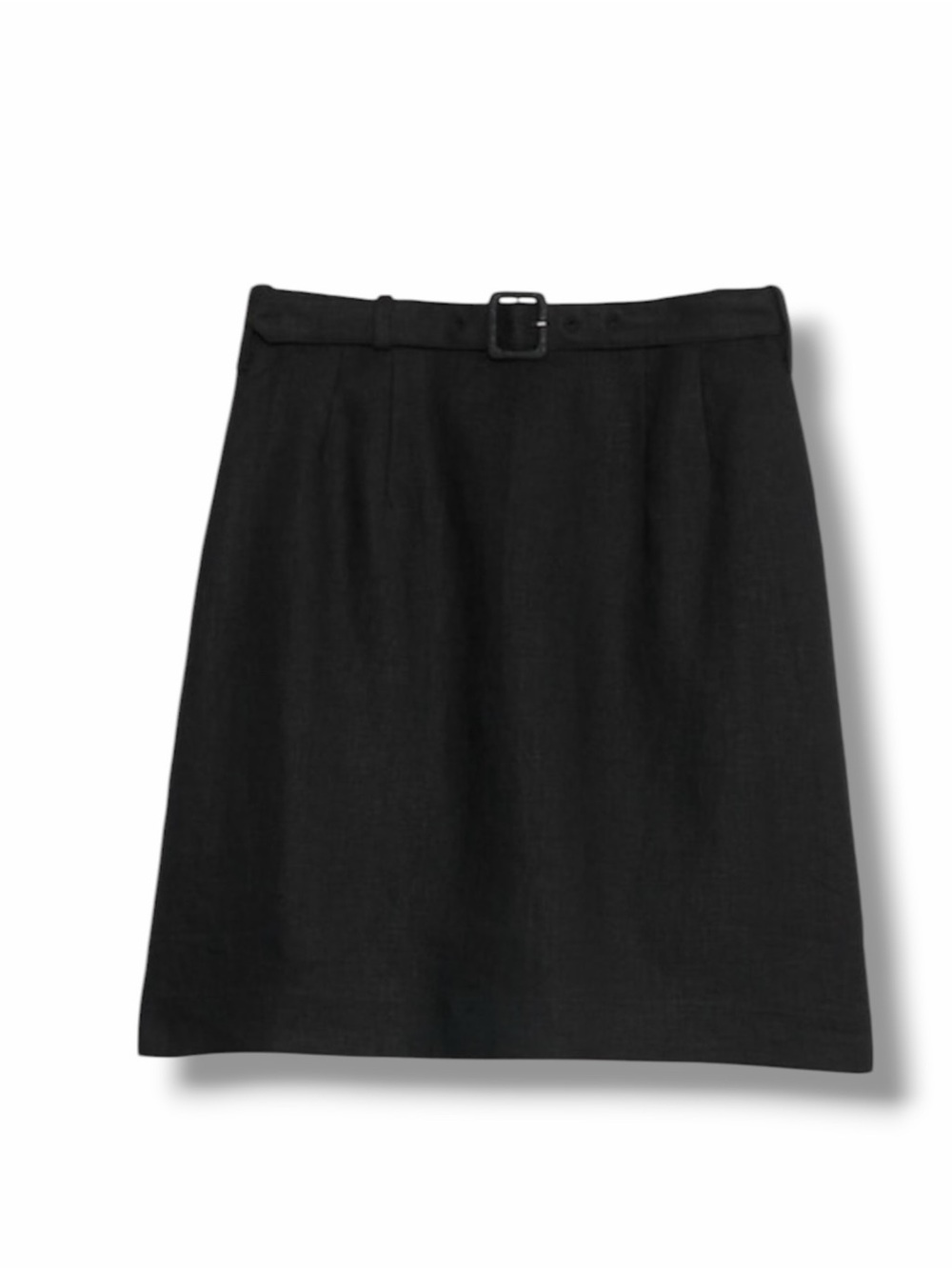 Banana Republic 100% Linen Belted Mini Skirt Black Size 8